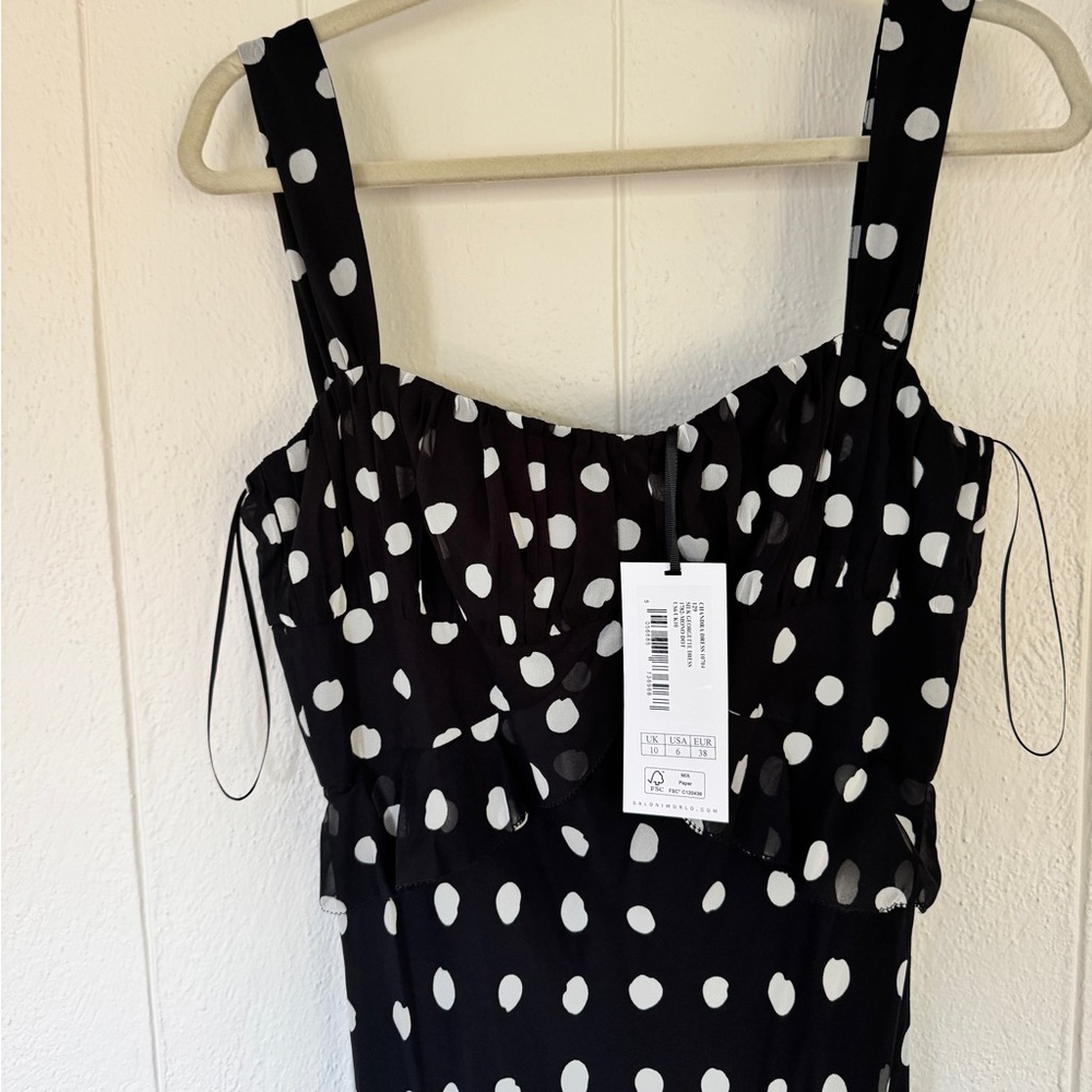 Saloni Chandra Dress in Mono Dot - Picture 9 of 11